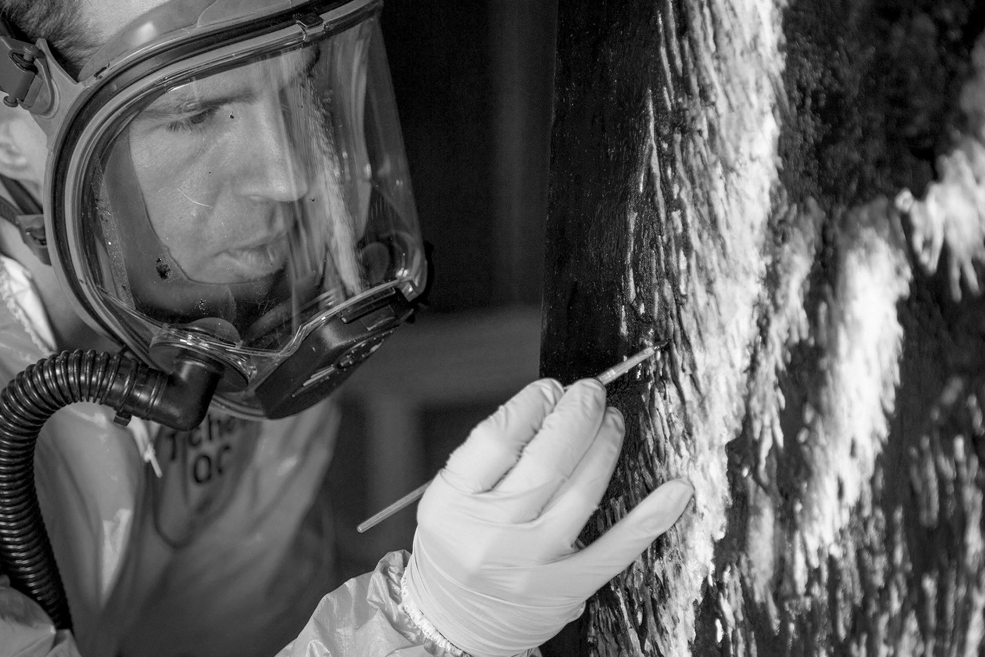 Bitumen Painter Lucas Seaward from Edmonton, Alberta. Oil Sands Fine Art, contemporary bitumen paintings on canvas.