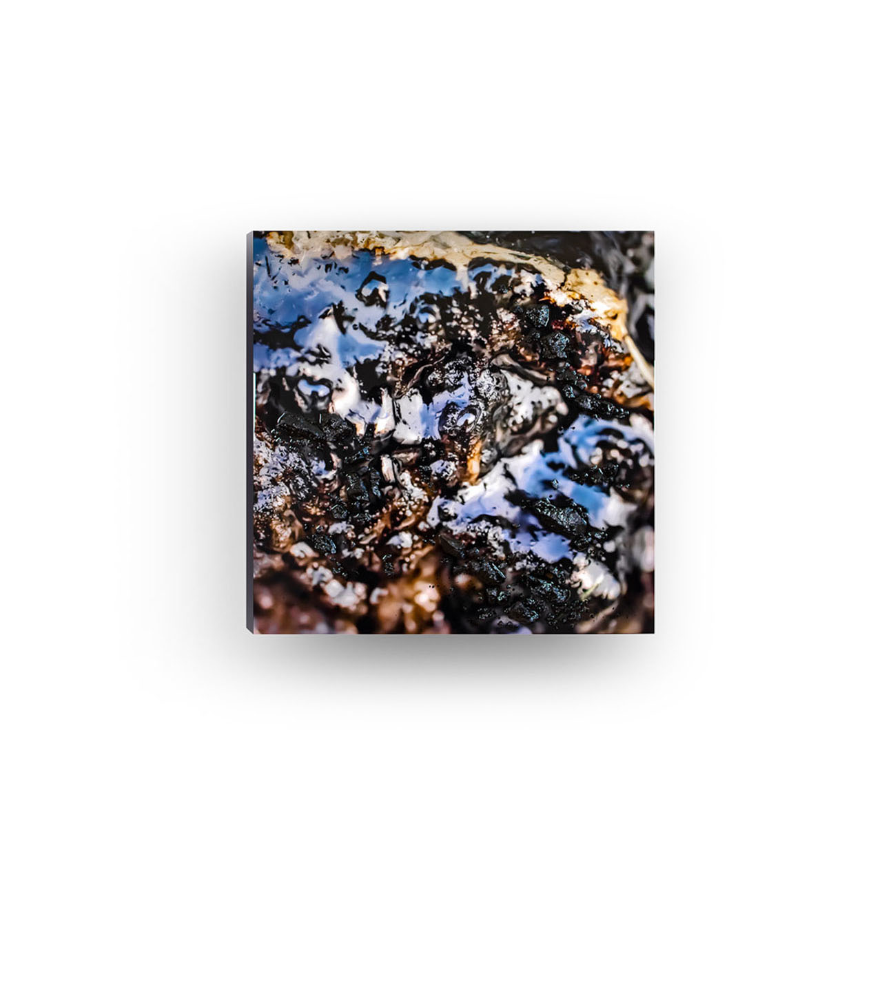 Cerulean III, contemporary Mixed Media by artist Lucas Seaward from Edmonton, Alberta Artwork (36inch x 36inch) hanging on wall mockup to scale